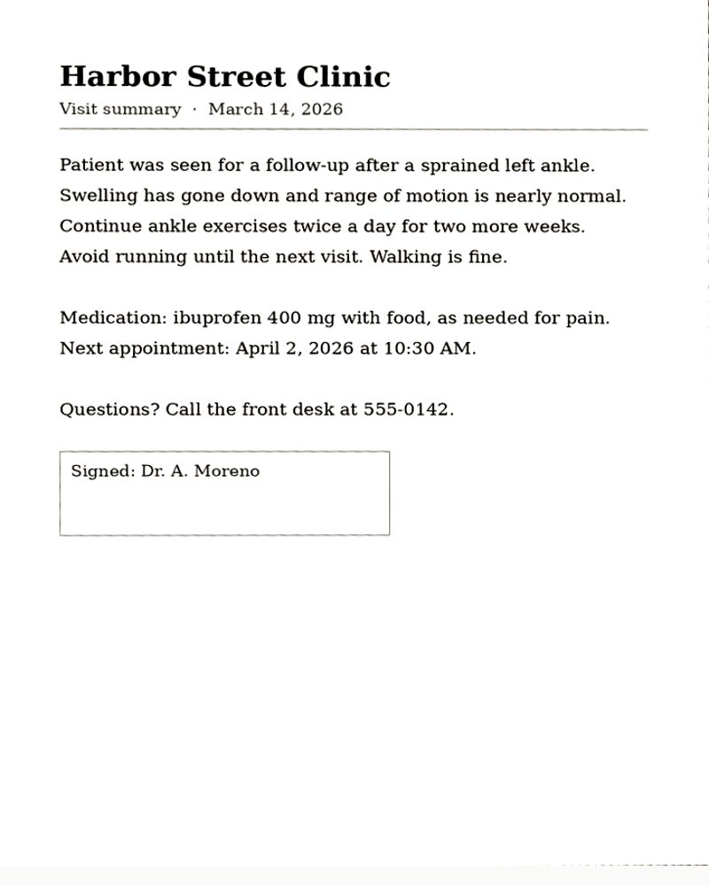 The same letter as a clean, flat, searchable page
